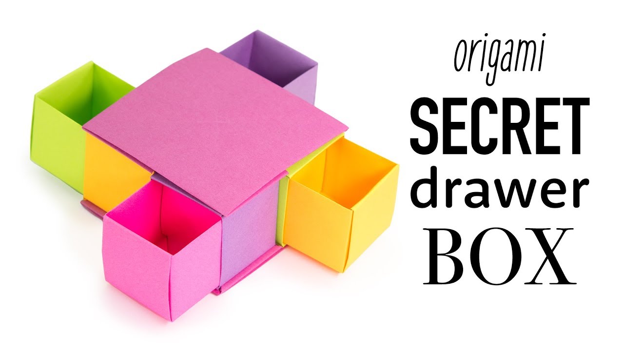 Origami Secret Drawer Box Tutorial - DIY - Paper Kawaii - YouTube