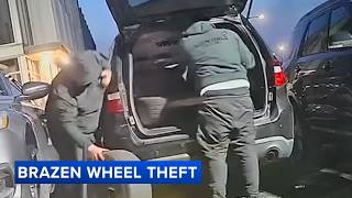 Wheel thefts continue as resident's car is stripped in minutes