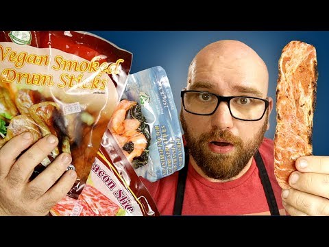 asian-market-fake-meat-taste-test---vegan-bacon,-shrimp-&-wings