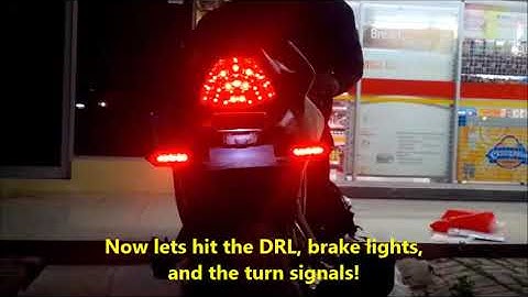 Motorcyle Rear LED 3in1: Turn Signals Integrated+brake lights+DRL (running lights)