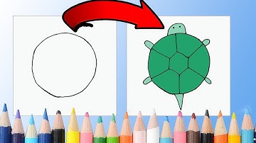 Learn How to Turn a Simple Circle into a Cute Turtle | Easy Painting Tutorial for Kids😍🤩