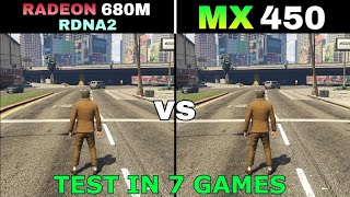 Radeon 680M (RDNA 2) vs Nvidia MX450 - Test in 7 Games