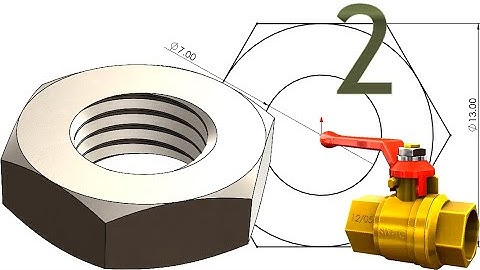 2-Project 54| Ball Valve 1 |SolidWorks Tutorial: M8 thin nut (stem nut, draft cut)