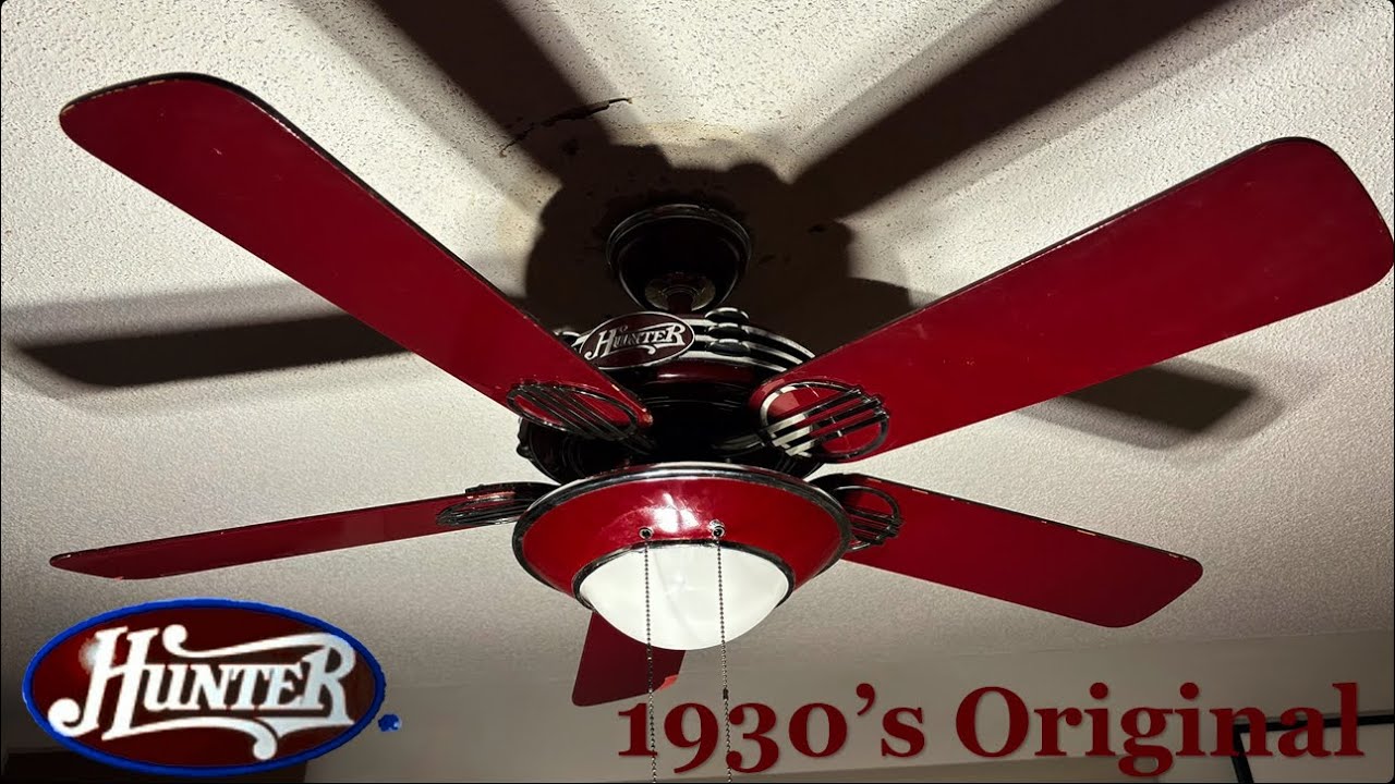 52” Hunter 1930’s Original ceiling fan (Wine Red, 2026 Remake)