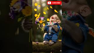 can you guess what baby monkey eating ? #funny #babymonkey #shorts #forkids #kidsvideo #explore