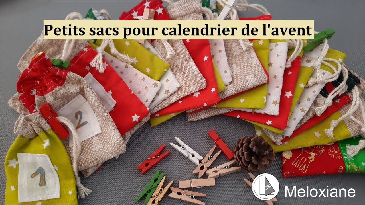 CALENDRIER DE L'AVENT COUTURE  Sac à cordon, Calendrier de l