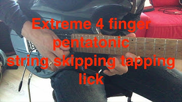 Extreme 4 finger pentatonic string skipping and tapping madness - fast & slow