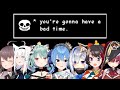 【Eng Sub】Hololive members’ reactions to Sans's first attack (Genocide Route)【Undertale】【Hololive】