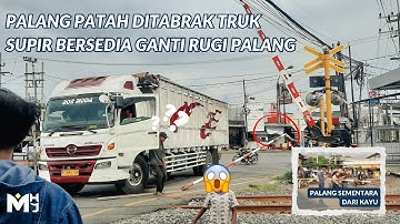 PALANG PATAH DITABRAK TRUK⁉️ PERLINTASAN KERETA API TROSOBO CITRA HARMONI KABUPATEN SIDOARJO