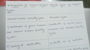 comparison between general purpose computer system and embedded system