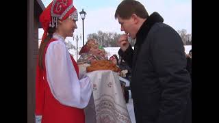 Встреча гостей Хлебом солью у Горницы центра русского быта