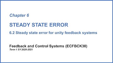 Lesson 8.2 Steady state error for unity feedback systems 2