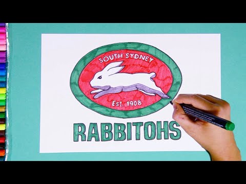 How to draw South Sydney Rabbitohs Logo (National Rugby League)