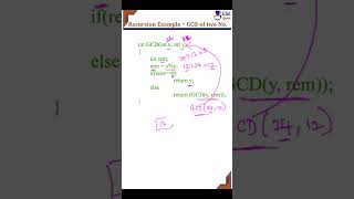 GCD of Two numbers using #recursion #csegurushorts #shortsvideo #shortvideo #shorts #shortsfeed