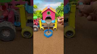 😱 Real Working Mini Tractor Making Cement Pillar | Amazing DIY Construction Machine 🚜 #shorts