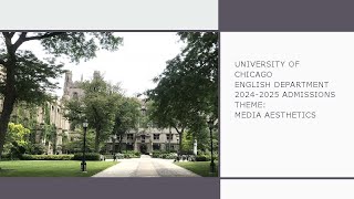 2024-25 English Admissions: Media Aesthetics