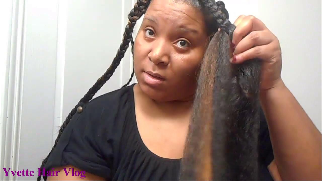  Jumbo triangle box braids with color - YouTube