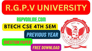 RGPV University B-tech CSE  4th SEM Previous Year Question Paper Free Download | RGPVONLINE.COM