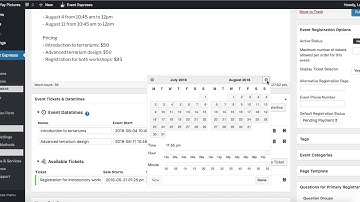 Sell Tickets for a Workshop with Multiple Ticket Types from Your WordPress site and Event Espresso