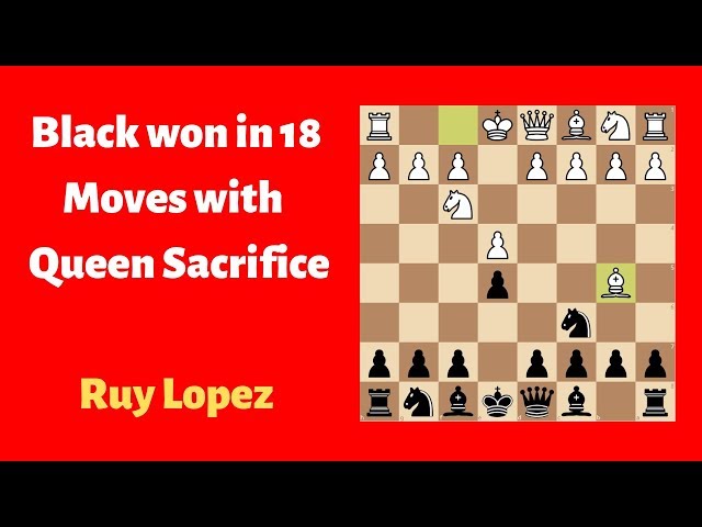 WIN with a QUEEN SACRIFICE in the Ruy Lopez #chess #chesstok