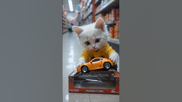 Remote Control Toy Car Instantly Transforms Into a Robot 🐱🚗🤖 #KittenUnboxing #ToyCarUnboxing #CatVid