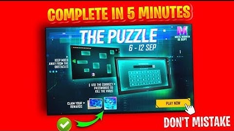 How to to complete the puzzle event in 2 minutes || Free Fire || LXP BOLT