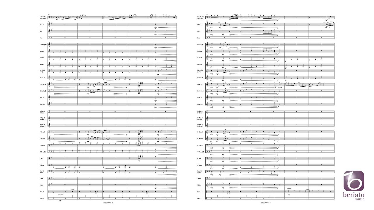 Facedown - for C/Bb Baritone - Euphonium solo and Concert Band