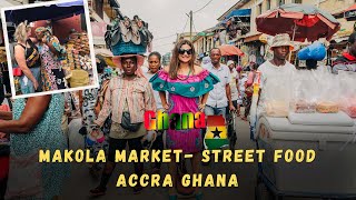 THE BIGGEST MARKET in Accra Ghana Street Food + Makola Market Tour Accra........
