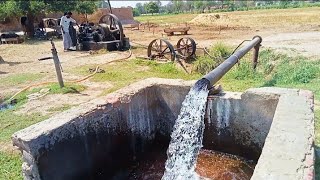 cold diesel engine 300 rpm tube well agriculture system punjab || diesel engine tube well system