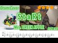 드럼 악보 StaRt Mrs GREEN APPLE Drum Score ドラム楽譜 