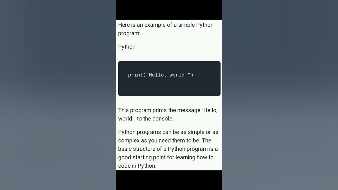 basic structure of python programming - YouTube