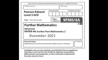 FP2 2021 Pearson Edexcel A level Further maths