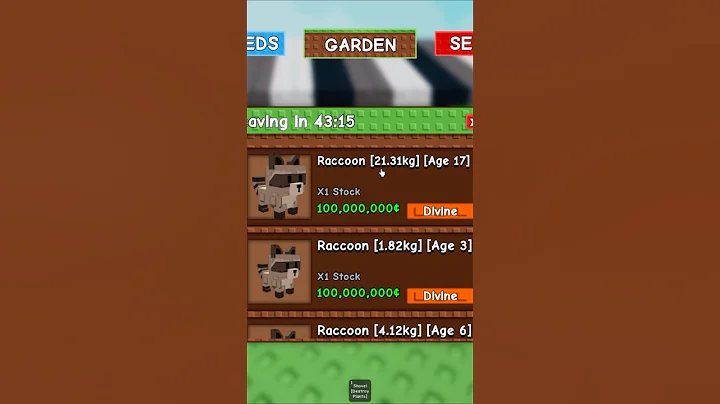 SECRET RACCOON ONLY PETSHOP ADDED Back from OWNER Of Grow a Garden!