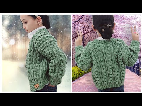 كروشيه سويت شيرت جاكيت سهل جدا للميتدئين قطعة واحدة بدون حردات بناتي وسيدات Crochet A Cute Cardigan 