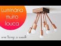 DIY Luminária hastes de cobre e madeira | one lamp a week #51