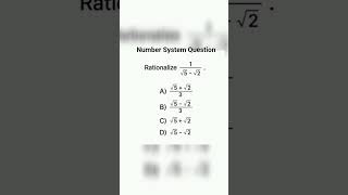 Number System Question Rationalize the Equation #solveitnow #rationalisation #equation #maths