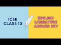 English Literature Answer Key ICSE Class 10 Board Exam 2026 | ENGLISH LITERATURE ANSWER KEY