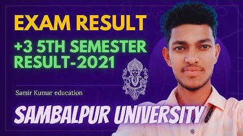 Result // +3 5th semester result // Sambalpur University 2022 // samir kumar education //