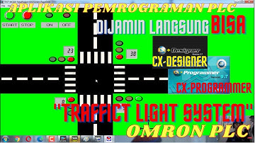 BELAJAR HMI OMRON DENGAN CX DESIGNER APLIKASI LAMPU LALU LINTAS TRAFFICT LIGHT LAMPU MERAH