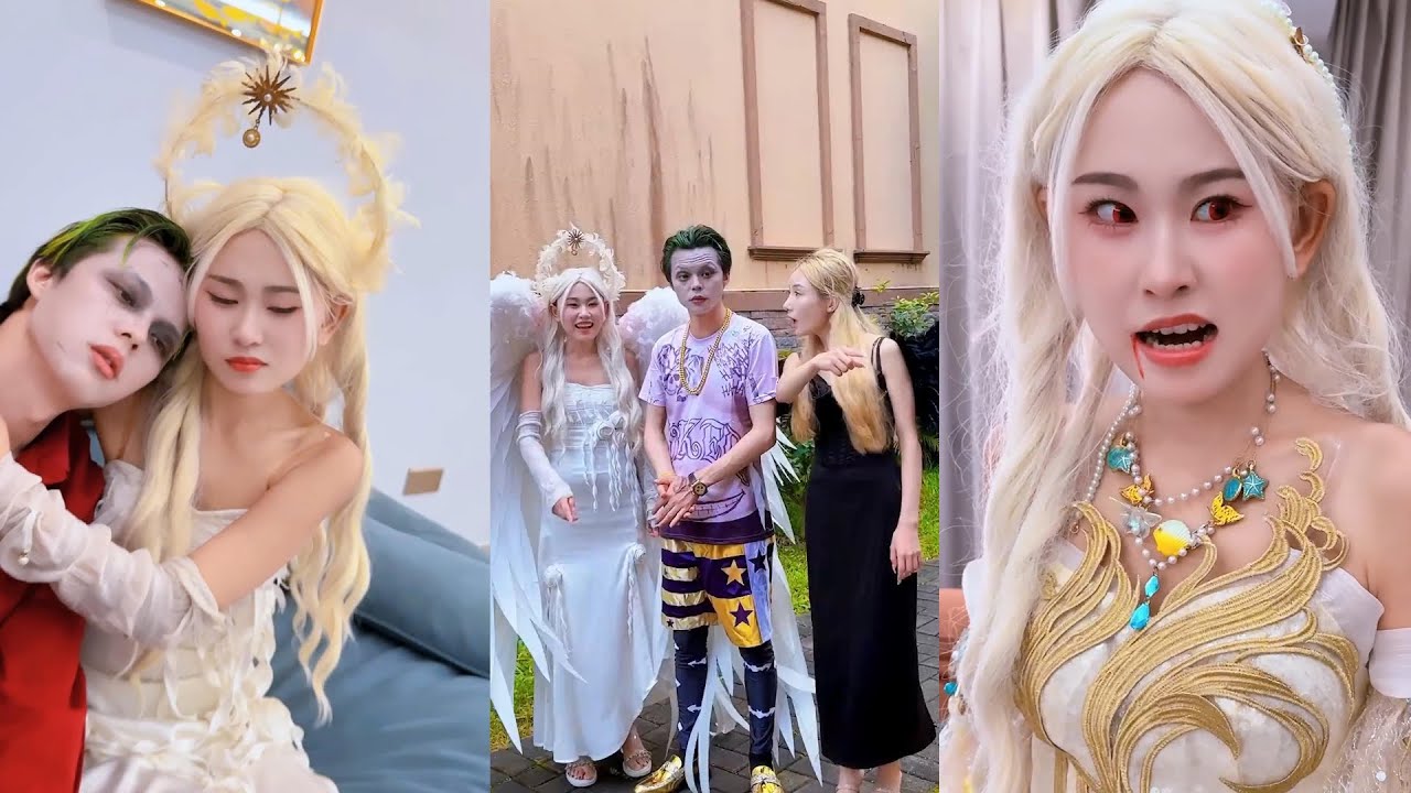 白黑天使离家出走了#天使 #小丑 #超人不会飞