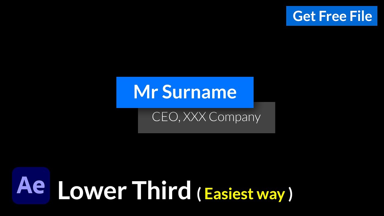 How to Make Lower Third In After Effects Easiest Way Free After Effects File YouTube
