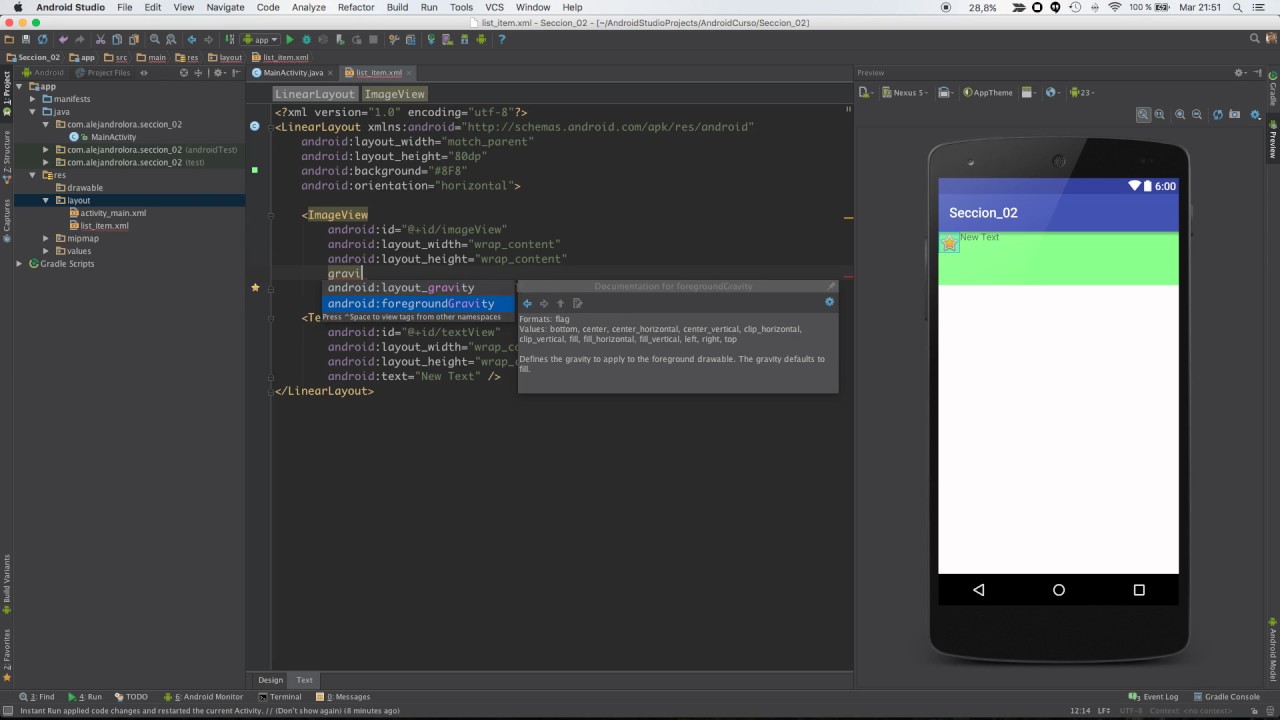 Curso de Programación de Android 050 ListView personalizado basico ...