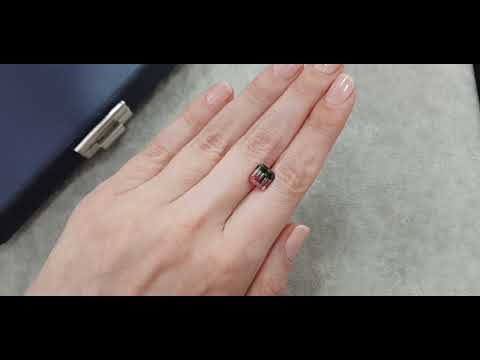 Bi-color pink and green tourmaline 3.23 ct in octagon cut, Congo Video  № 3