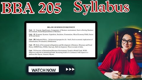BUSINESS ENVIRONMENT BBA 205 , [ CCSU BBA 2ND  SEM  SYLLABUS 2024]