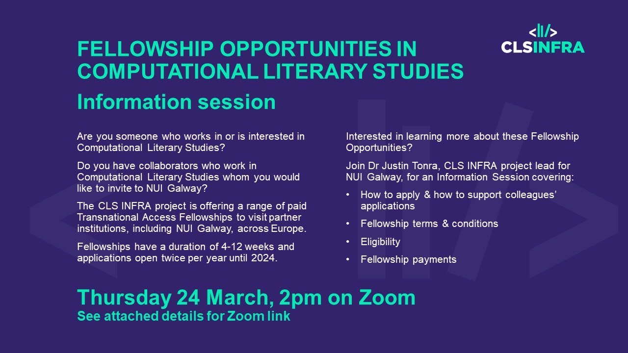 Fellowship Opportunities in Computational Literacy Studies Information session