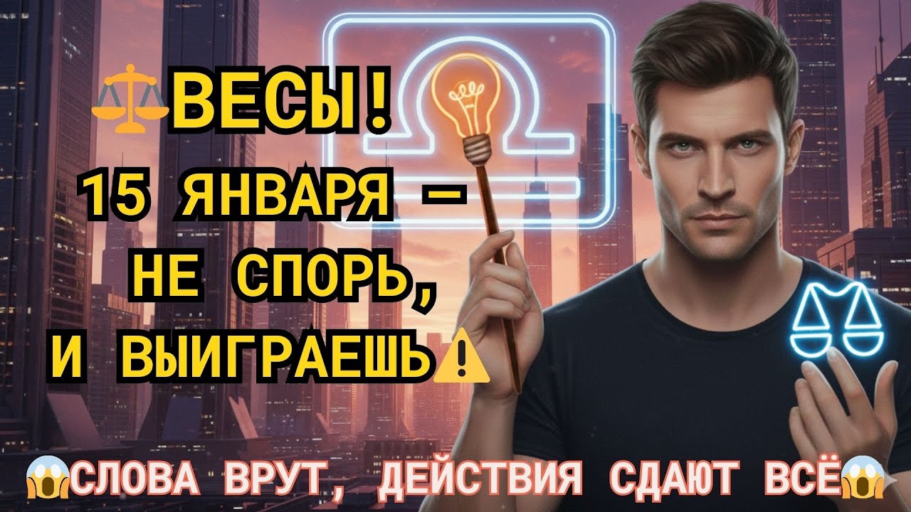 ⚖️ ВЕСЫ! 15 ЯНВАРЯ — НЕ СПОРЬ, И ВЫИГРАЕШЬ⚠️