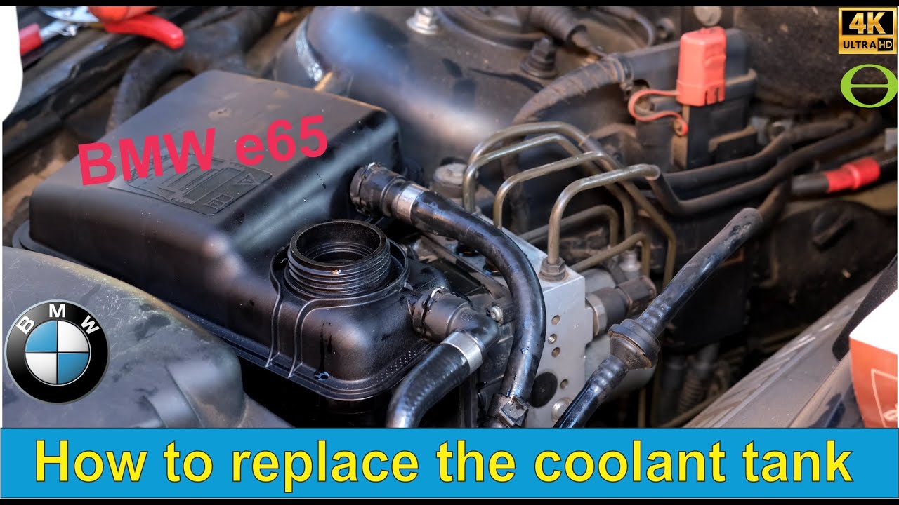 How to replace the coolant tank on an E65 BMW N62 engine step by step