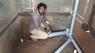 Bathroom Drainaga Line Plumbing Work Telugu