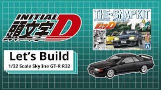 Let's BUILD Initial-D Nakazato's R32 1/32 AOSHIMA SNAP KIT No.CM3!