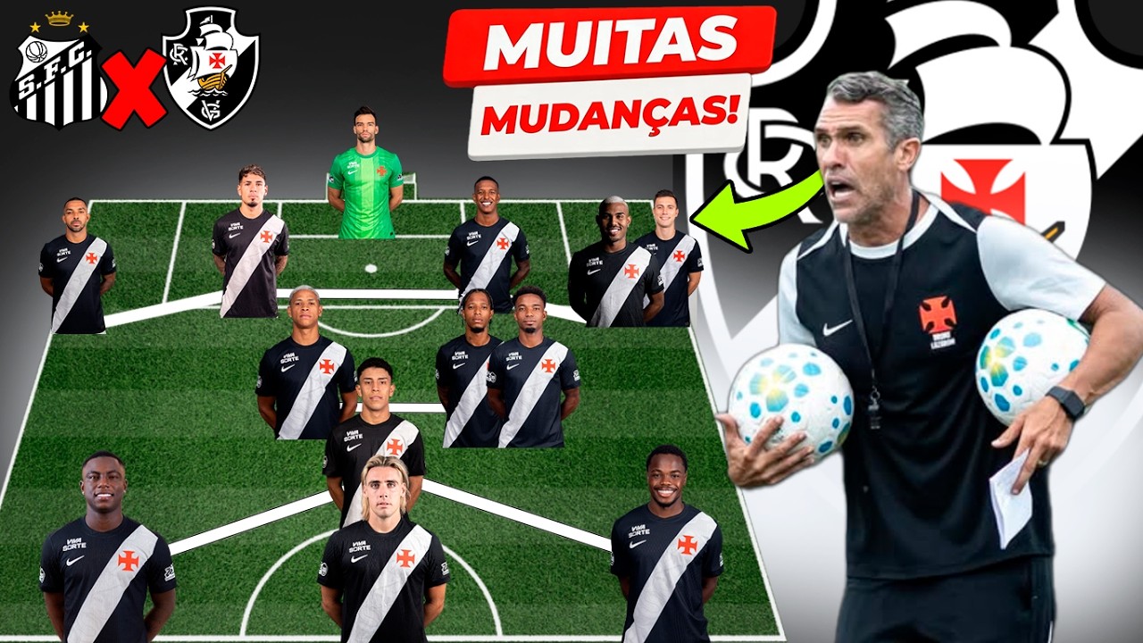 VEJA A ESCALAÇÃO DO VASCO PRO JOGO CONTRA O SANTOS! PRE JOGO VASCO X SANTOS
